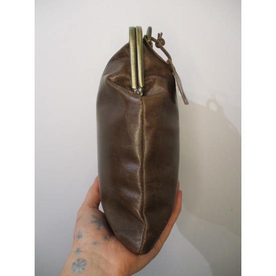 Malaga Small Brown Clasp Purse Bag